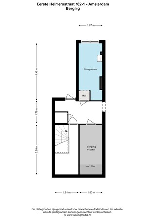 Floor plan - Eerste Helmersstraat 182-1, 1054 EL Amsterdam 